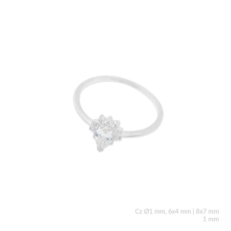 Bague en Argent avec oxyde de zirconium