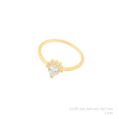 Silver ring with cubic zirconium