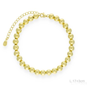 Pulsera Dorada Bolas 6mm 2