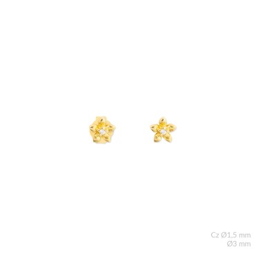 Brincos de Prata Esterlina com zircônia