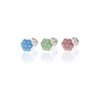 Pendientes Flor 3mm Esmalte