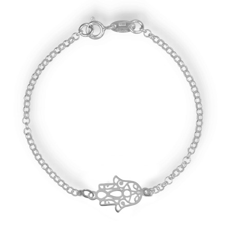 Pulsera Plata Lisa Mano Fatima