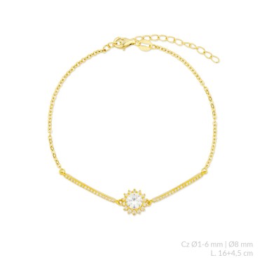 Silver bracelet with cubic zirconium