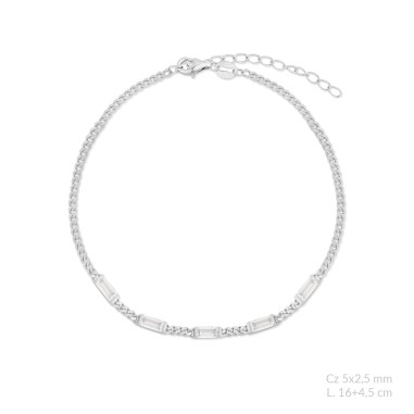 Silver bracelet with cubic zirconium