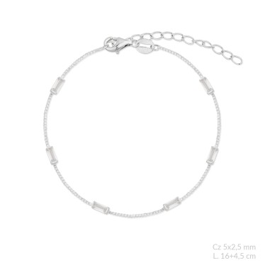 Pulseira de Prata Esterlina com zircônia