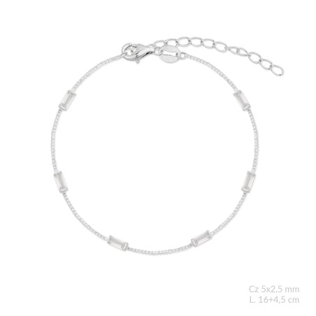 Silver bracelet with cubic zirconium