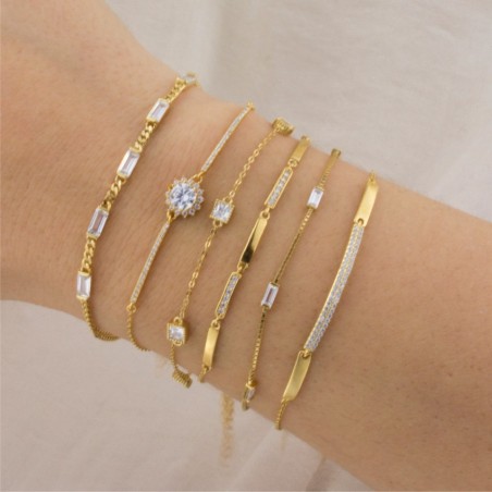 Silver bracelet with cubic zirconium