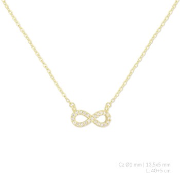 Silver necklace with cubic...