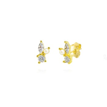 Pendientes Dorado Circ Perla