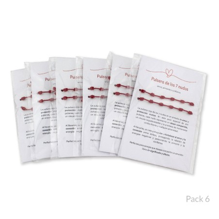 Pack de 2 pulseras de hilo rojo 7 nudos 