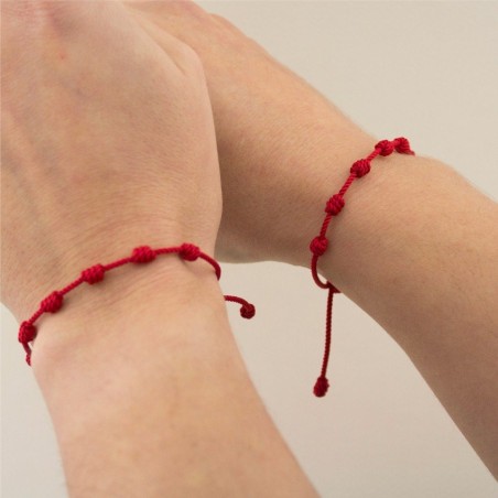 Pack of 2 bracelets of red thread 7 knots | Pack of 6
