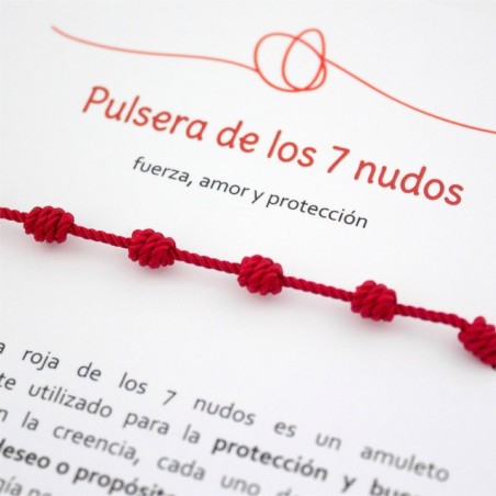 Pulsera de hilo rojo 7 nudos 