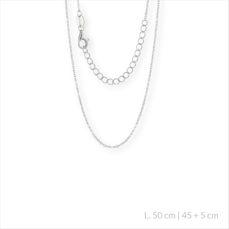 Sterling Silver Chain 50 cm | 45+5 cm extesion chain