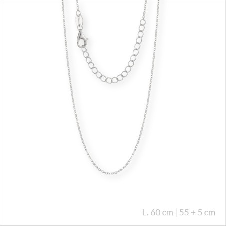 Sterling Silver Chain 60 cm | 55+5 cm extesion chain