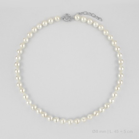 Silver Necklace | Ø8 mm | 45+5 cm extension chain