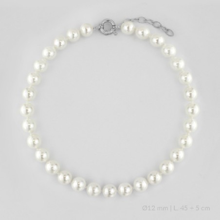 Silver Necklace | Ø12 mm | 45+5 cm extension chain