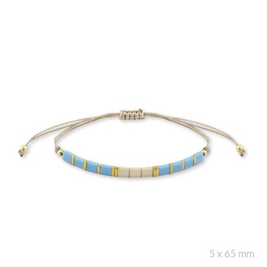 Pulseira em Prata Esterlina e contas douradas