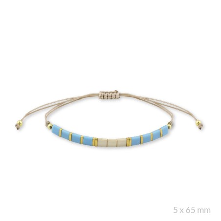 Pulseira em Prata Esterlina e contas douradas