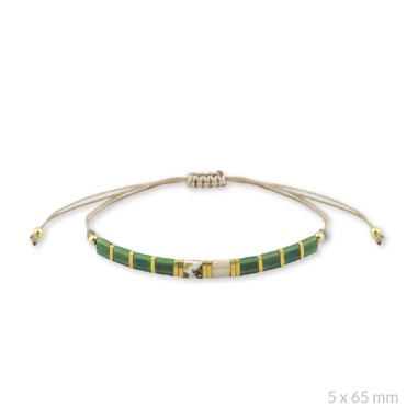 Silver bracelet and gold plated beads