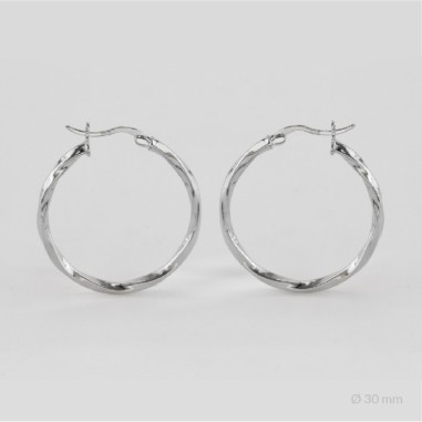 Boucles d'oreilles anneaux en Argent | Ø30 mm