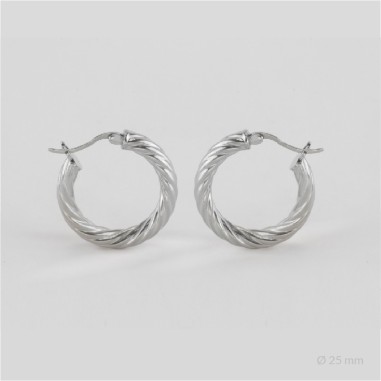 Boucles d'oreilles anneaux en Argent | Ø25 mm