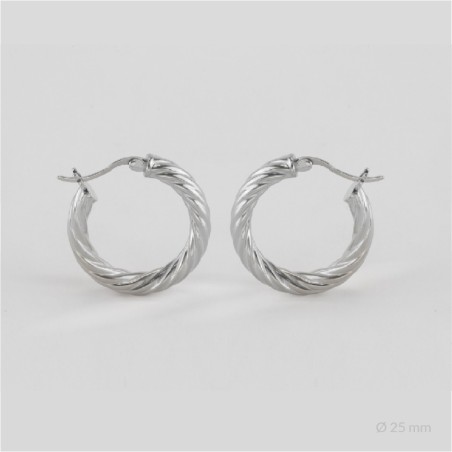 Boucles d'oreilles anneaux en Argent | Ø25 mm