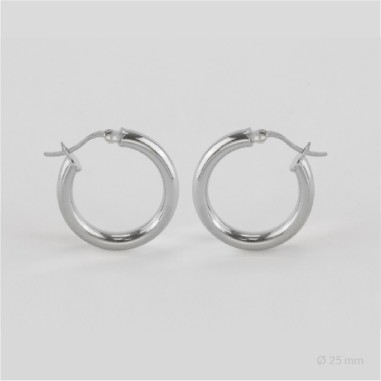 Boucles d'oreilles anneaux en Argent | Ø25 mm
