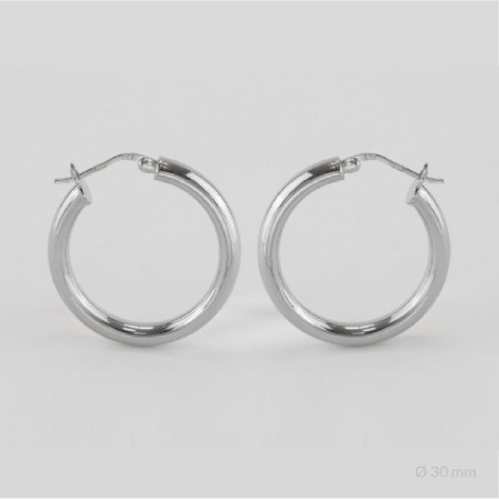 Boucles d'oreilles anneaux en Argent | Ø30 mm