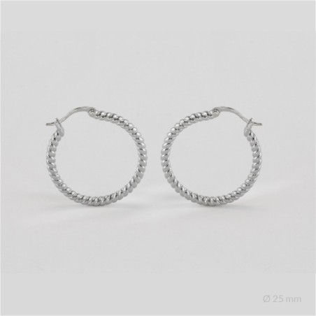 Boucles d'oreilles anneaux en Argent | Ø25 mm