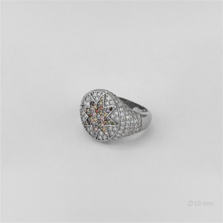 Silver ring with cubic zirconium
