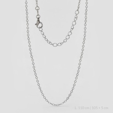 Chaîne en Argent Sterling 110 cm | 100+10 cm de chaîne d'extension