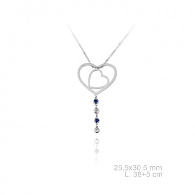 Collier en argent avec zirconite sertis