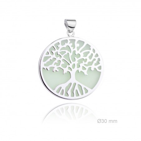 Colgante Árbol Vida base verde