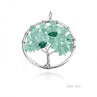 Colgante Árbol Piedra N Turquesa 40mm