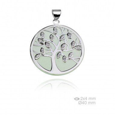 Colgante Árbol Vida circ verde 40mm
