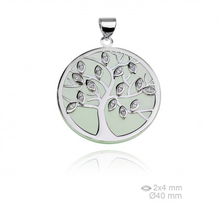 Colgante Árbol Vida circ verde 40mm
