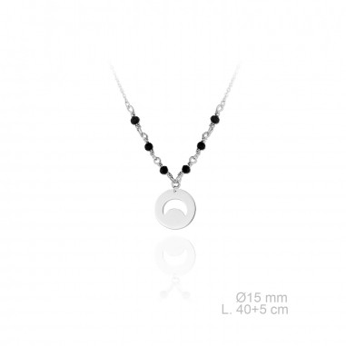 Gargantilla Luna Piedra Negra