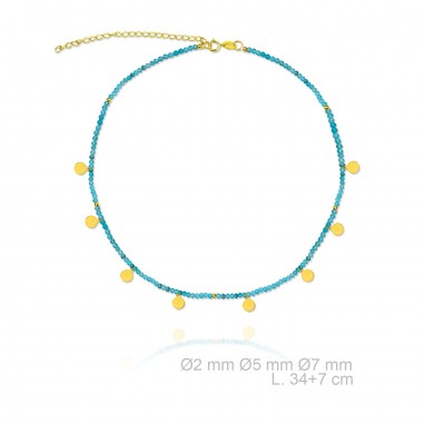 Garg. Turquesa Chapas Dorada