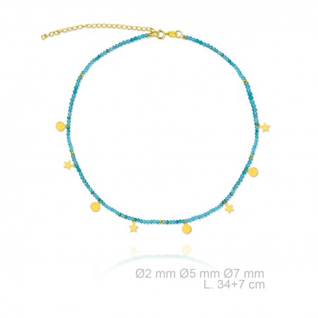 Garg. Turquesa Chapas/Estrellas Dorada