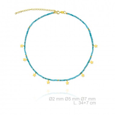 Garg. Turquesa Estrellas Dorada