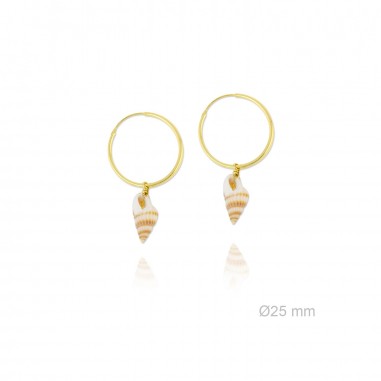 Aros 25mm Caracola Dorados
