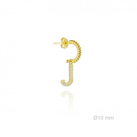 Pendiente Inicial circ. "J" Dorado