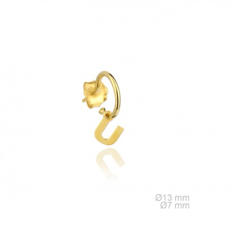 Pendientes Inicial Lisa "U" Dorado