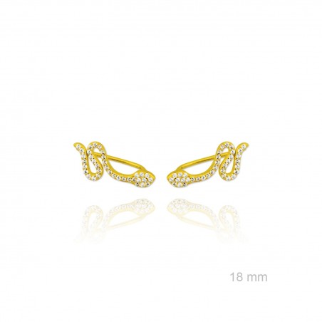 Pendiente Trepador Serpiente Circ Dorado