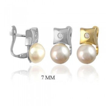 Pendientes Perla Natural y...