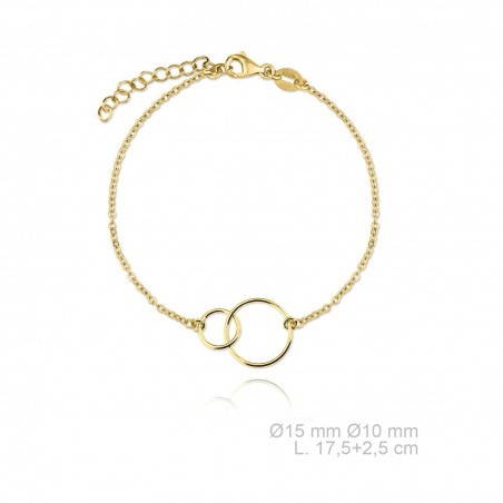 Pulsera Doble Círculo Dorada