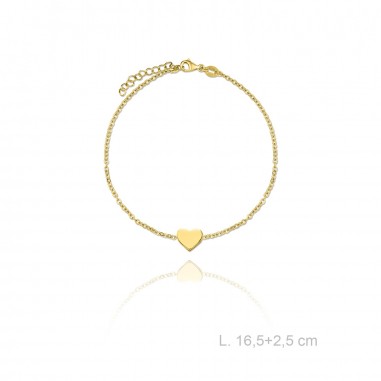 Pulsera cadena Corazón Dorada