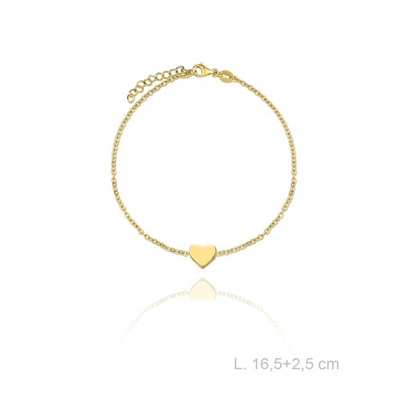 Pulsera cadena Corazón Dorada