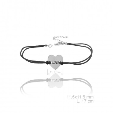 Pulsera Corazón Love Hilo Trenzado