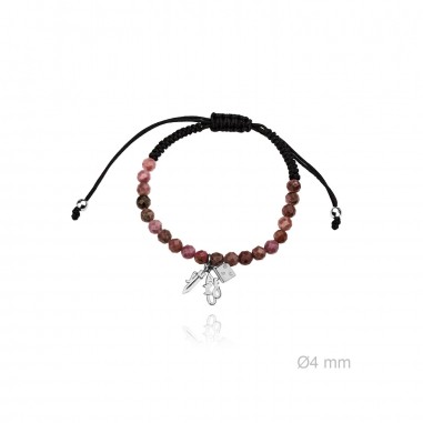 Pulseira de Prata Esterlina e Macramê